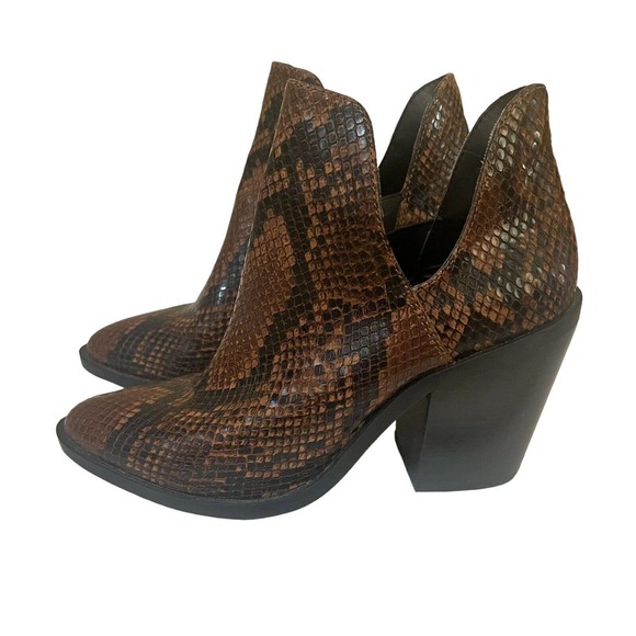 Steve Madden Levile Ankle Boots Snake Print Faux Leather - Picture 9 of 9
